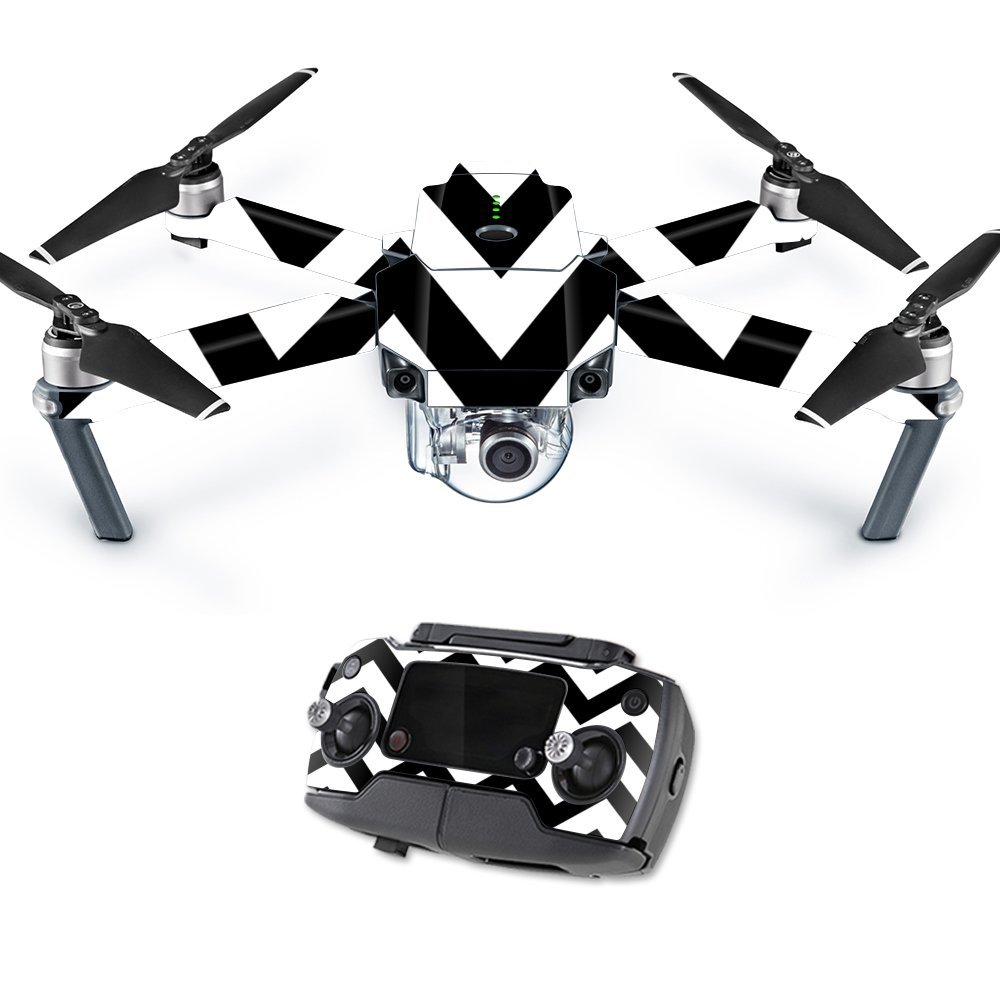 MightySkins Skin Compatible with DJI Mavic Pro Quadcopter Drone - Black Chevron | Protective, Durable, and Unique Vinyl Decal wrap Cover | Easy to Apply, Remove, and Change Styles | Made in The USA