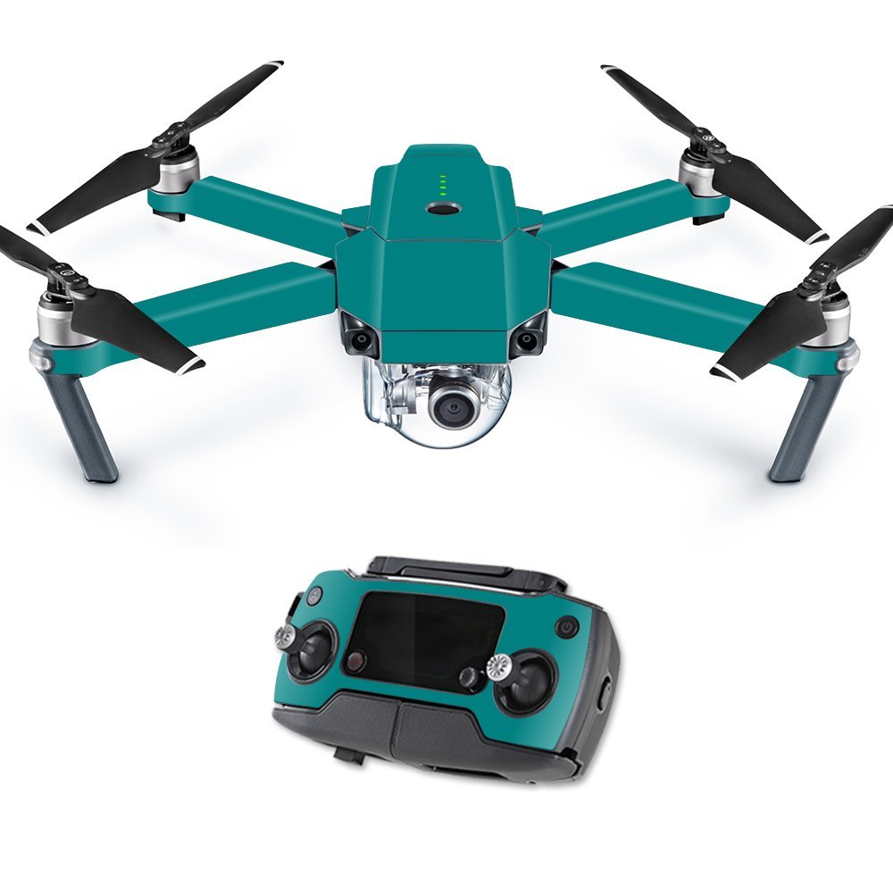 MightySkins Skin Compatible with DJI Mavic Pro Quadcopter Drone - Solid Teal | Protective, Durable, and Unique Vinyl Decal wrap Cover | Easy to Apply, Remove, and Change Styles | Made in The USA