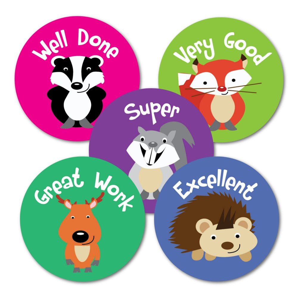 SuperStickers Animals Variety Sticker (Pack of 125 x 28mm Stickers)