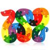 LovesTown Wooden Puzzles for Kids, Double Sided Snake Jigsaw with Alphabet & Numbers, Montessori Educational Toy for Toddlers, Chunky Animal Gift view 1