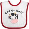 inktastic Cow You Doin' Cute Cow Baby Bib White and Red 28b3b view 1