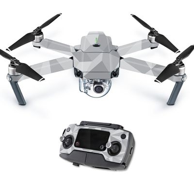 MightySkins Skin Compatible with DJI Mavic Pro Quadcopter Drone - Gray Polygon | Protective, Durable, and Unique Vinyl Decal wrap Cover | Easy to Apply, Remove, and Change Styles | Made in The USA