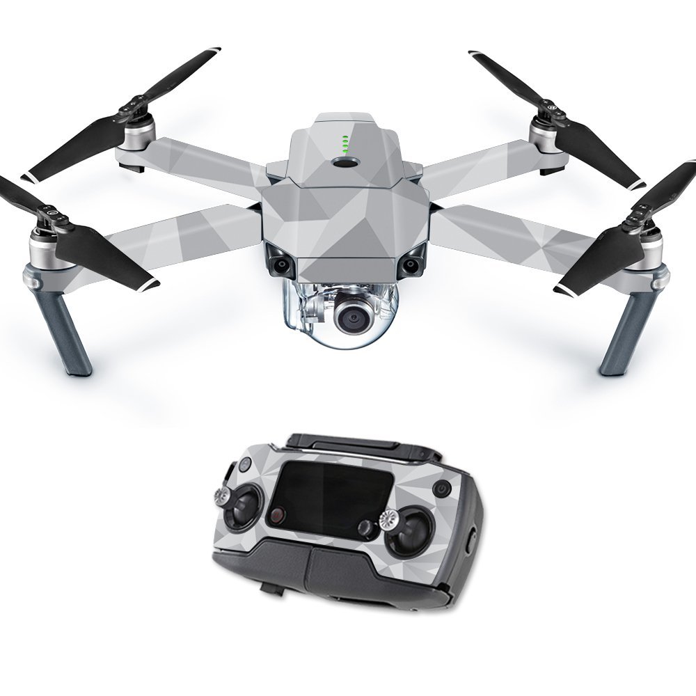 MightySkins Skin Compatible with DJI Mavic Pro Quadcopter Drone - Gray Polygon | Protective, Durable, and Unique Vinyl Decal wrap Cover | Easy to Apply, Remove, and Change Styles | Made in The USA