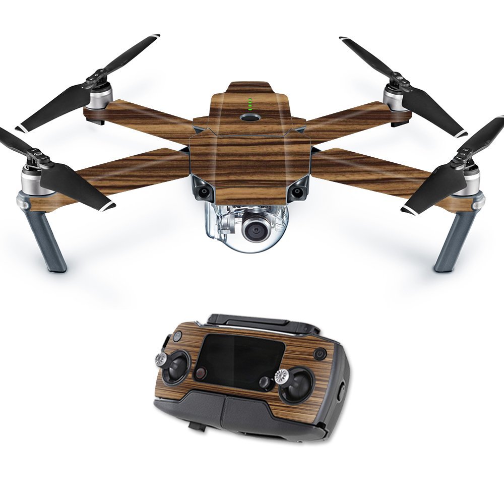 MightySkins Skin Compatible with DJI Mavic Pro Quadcopter Drone - Dark Zebra Wood | Protective, Durable, and Unique Vinyl Decal wrap Cover | Easy to Apply, Remove, and Change Styles | Made in The USA
