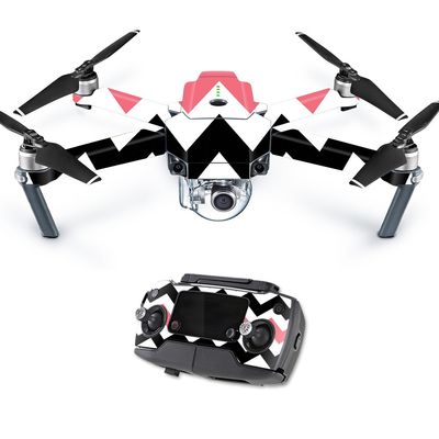 MightySkins Skin Compatible with DJI Mavic Pro Quadcopter Drone - Black Pink Chevron | Protective, Durable, and Unique Vinyl Decal wrap Cover | Easy to Apply, Remove | Made in The USA