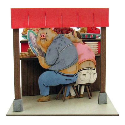 Sankei MP07-56 Studio Ghibli Mini Spirited Away Parents, Become a Pig, Non-Scale Paper Craft