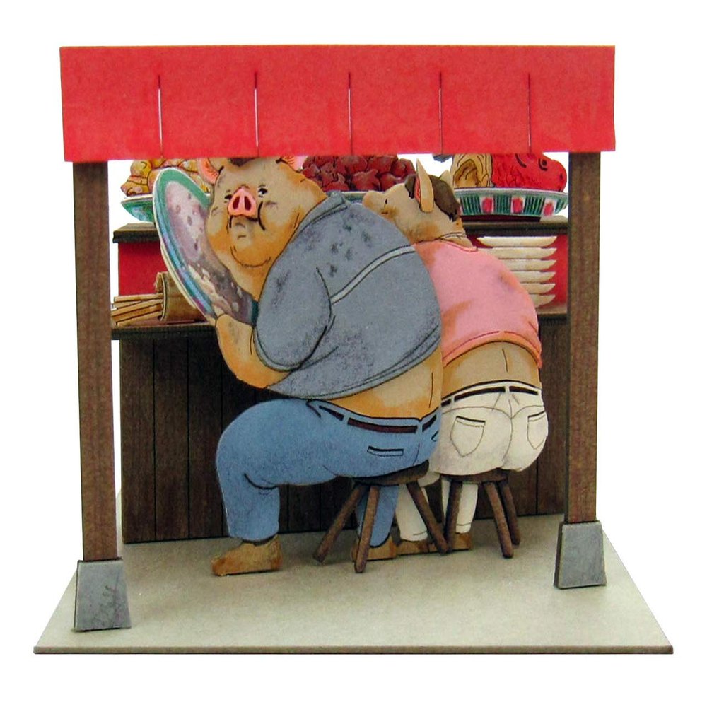 Sankei MP07-56 Studio Ghibli Mini Spirited Away Parents, Become a Pig, Non-Scale Paper Craft