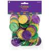 amscan Mardi Gras Purple, Green, and Gold Coins (100 ct), Multicolor, 1 1/4" x 1 1/4" (397987) view 2