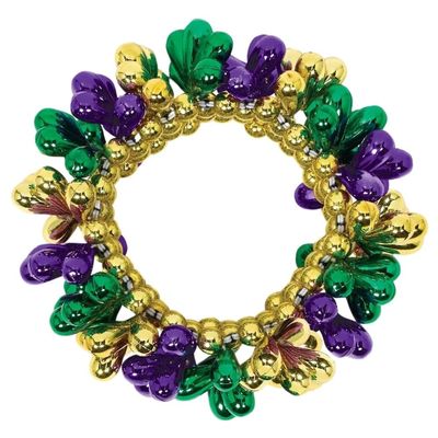 Amscan Mardi Gras Bracelet - 7" - 1 Pc. - Vibrant Multi-Color Ideal for Festivities, Parties & Gifting