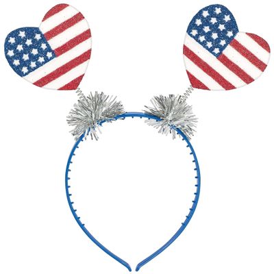 Amscan Patriotic Hearts Headbopper Party Accessory, 9" x 7", Multicolor-1 Pc