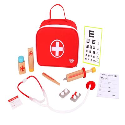 Tooky Toy Other 921 TKC567 EA Wooden Medical Set (EXP), Various, Little Doctor's Bag