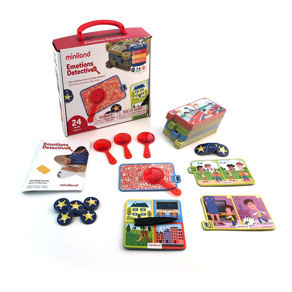 Miniland Emotions Detective - Learning, Playset for Kids, SEL, Mistery Game, Explore