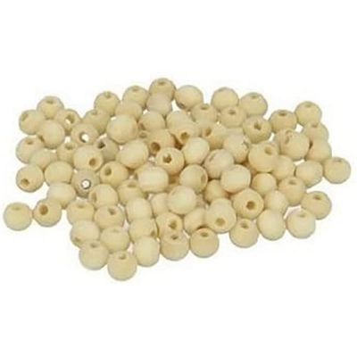 Artemio Set of 260 Round Beads Decoration, Wood, Yellow, 13 x 9 x 1.5 cm