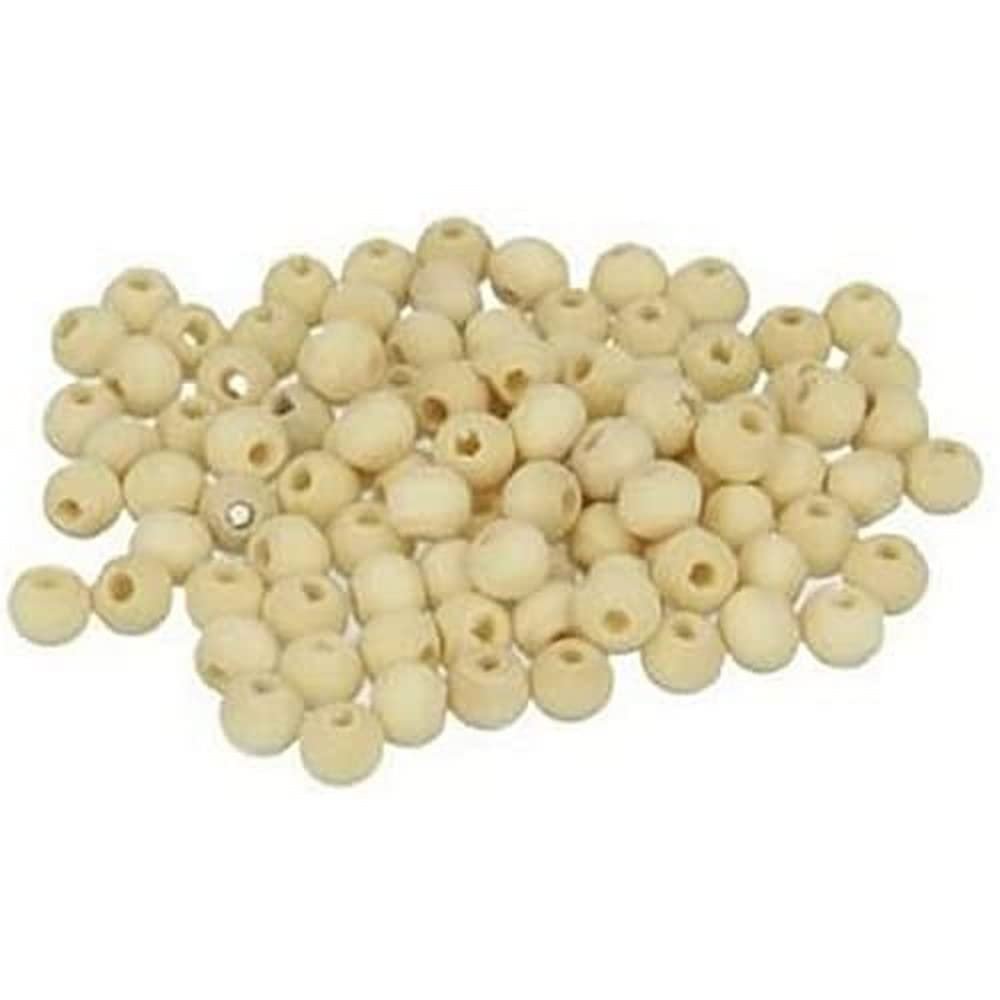 Artemio Set of 260 Round Beads Decoration, Wood, Yellow, 13 x 9 x 1.5 cm
