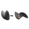 uxcell RC Boat Propeller M4 Shaft 2 Vanes 35mm 25mm P/D Fan Shape Copper Core Pastic Black CW CCW Rotating Propeller Props for RC Boat, 1 Pair view 1