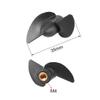 uxcell RC Boat Propeller M4 Shaft 2 Vanes 35mm 25mm P/D Fan Shape Copper Core Pastic Black CW CCW Rotating Propeller Props for RC Boat, 1 Pair view 2
