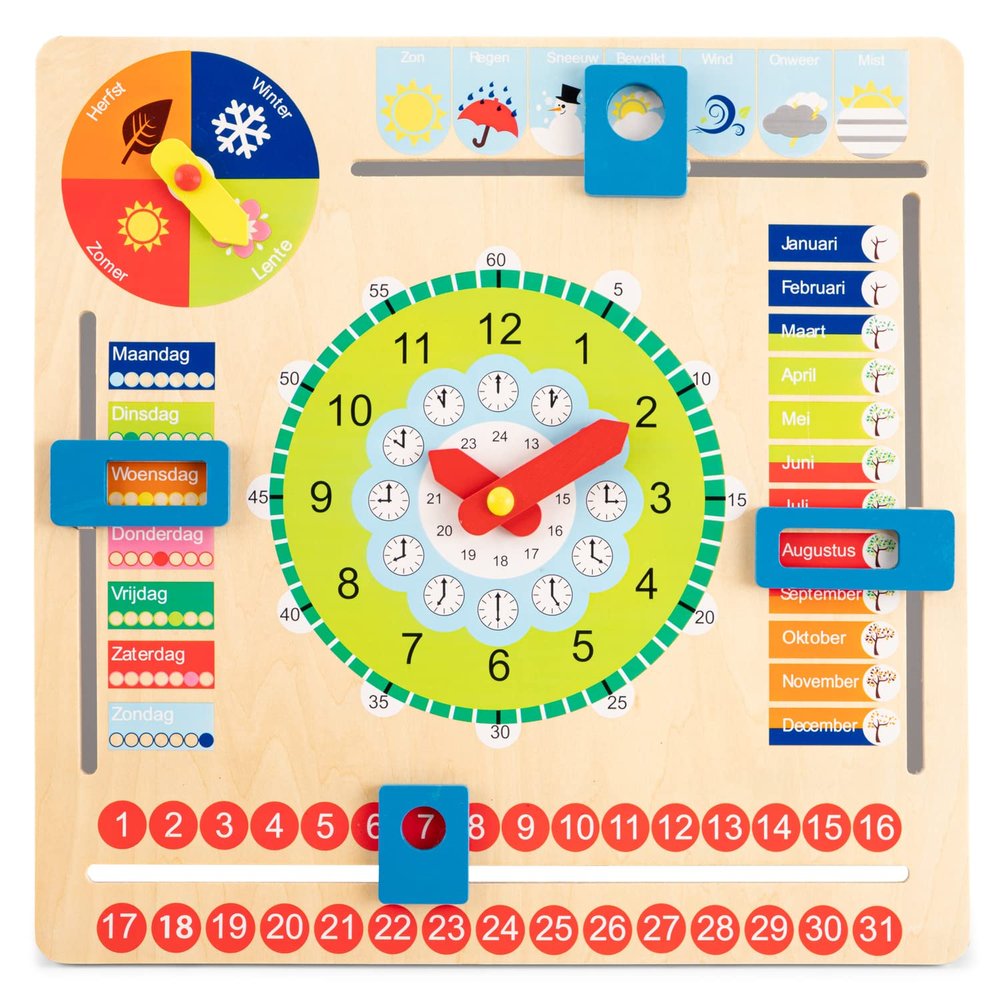 New Classic Toys - Calendar Clock - only available in the Dutch language