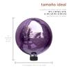 Alpine Corporation 10" Diameter Indoor Outdoor Glass Gazing Globe Garden Decor, Purple view 3