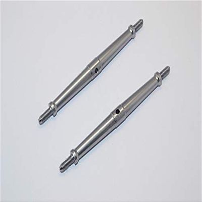 Aluminum 4mm Clockwise And Anticlockwise Turnbuckles (Total Length 96mm - Both Side Thread 10mm) - 1Pr Gray Silver