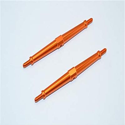 Aluminum 4mm Clockwise And Anticlockwise Turnbuckles (Total Length 97.5mm - Both Side Thread 9.5mm) - 1Pr Orange