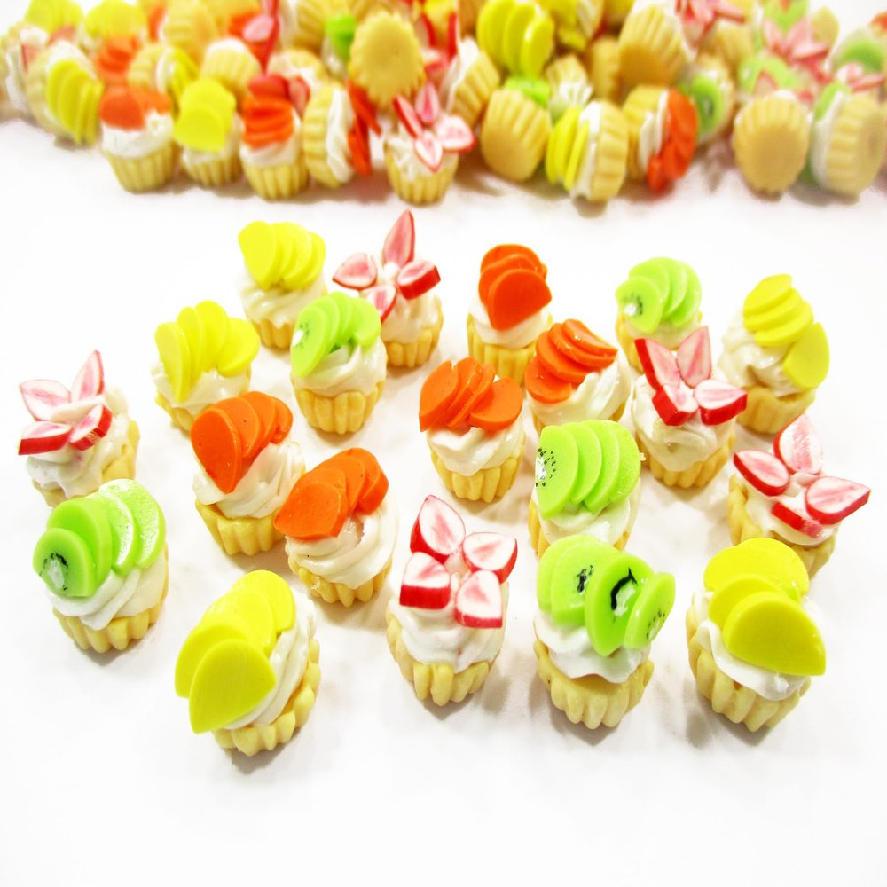 Dolls House Miniature Food Lot 100 Fruit Cupcakes Bakery Wholesale 4300