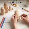 Koogel 6 Set Unpainted Nesting Dolls for Kids, Blank Nesting Dolls Wooden Matryoshka for Parent Child Activities Birthday Gift DIY Enthusiasts view 3