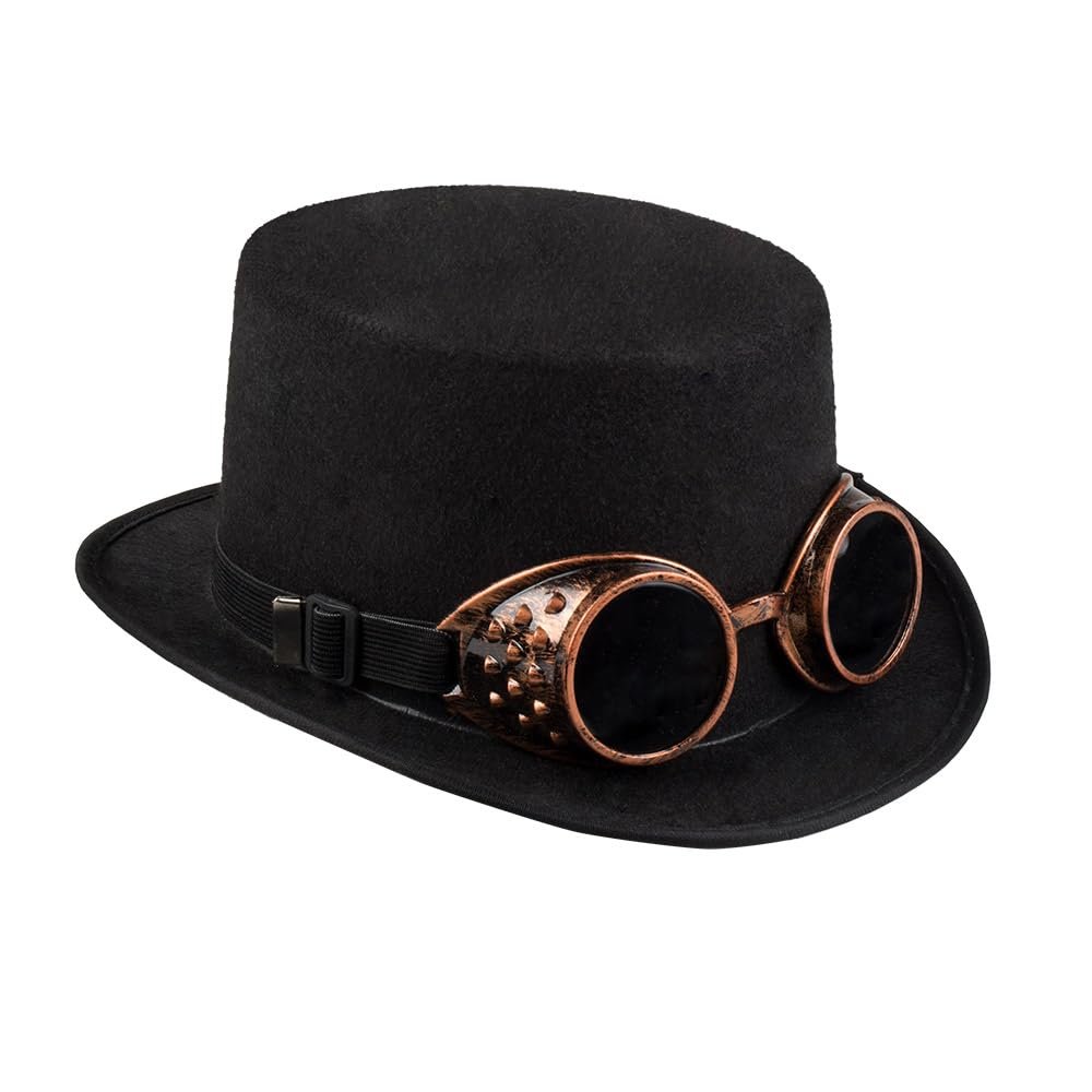 Boland 54500 Steampunk Hat with Goggles Black