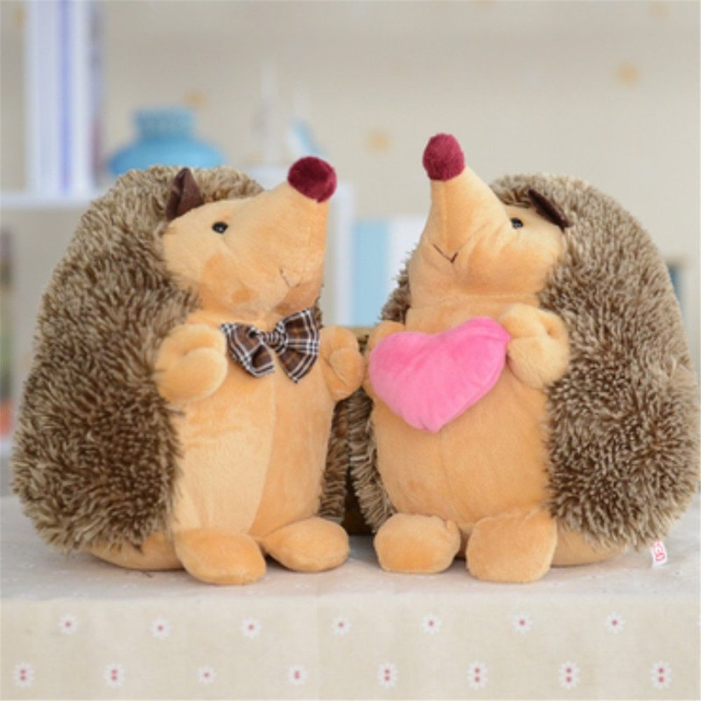A-cool 1Pair of 7" Hedgehog Couple Plush Stuffed Dolls Animal PlushToys