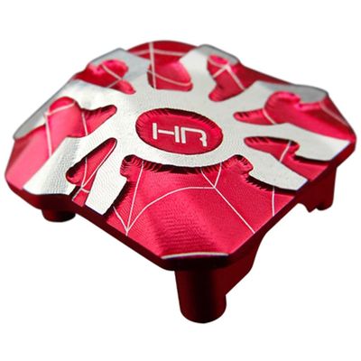 Hot Racing SCXT12CP02 Aluminum Ar44 Axle Diff Spider Cover (Red) - Axial Scx 2