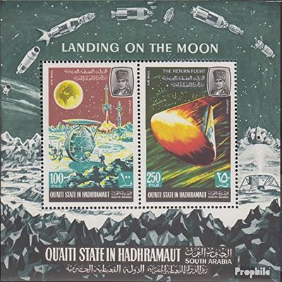 Aden - QuAITI State block9a (Complete.Issue.) 1967 Lunar-Space Research (Stamps for Collectors) Space