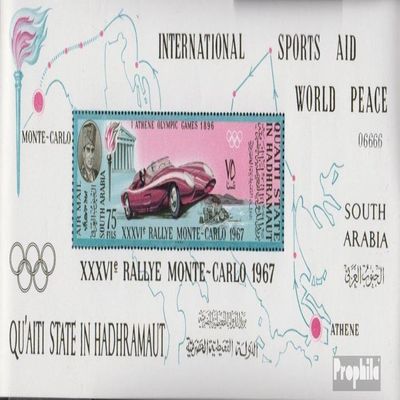 Aden - QuAITI State Block14A (Complete.Issue.) unmounted Mint/Never hinged ** MNH 1967 Rally Monte Carlo (Stamps for Collectors) Cars/Road Traffic