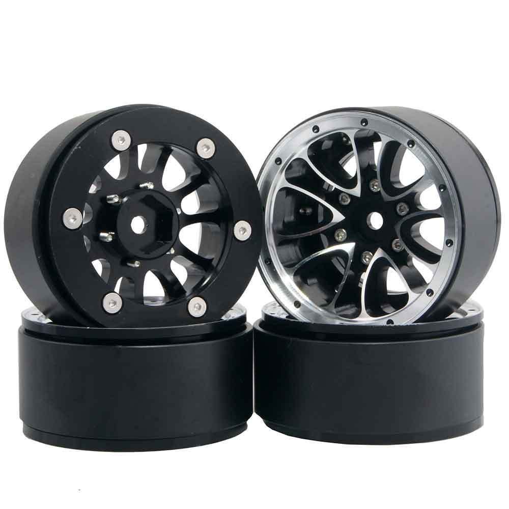 4PCS 1/10 RC Rock Crawler 1.9" Beadlock Alloy Spoke Wheels Rims for D90 Scx10 #1566