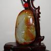 2.4"China Certified Nature Hetian Nephrite Jade Butterfly Hand Carved Pendant view 3