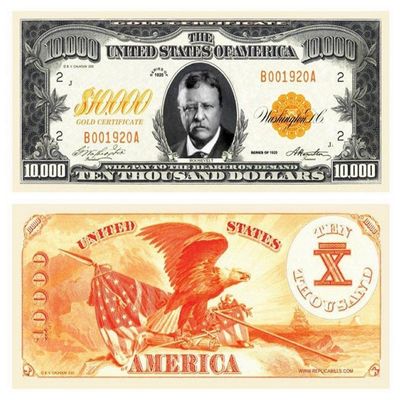 (10) $10,000 Gold Certificate Bills with Bonus Thanks a Million Gift Set