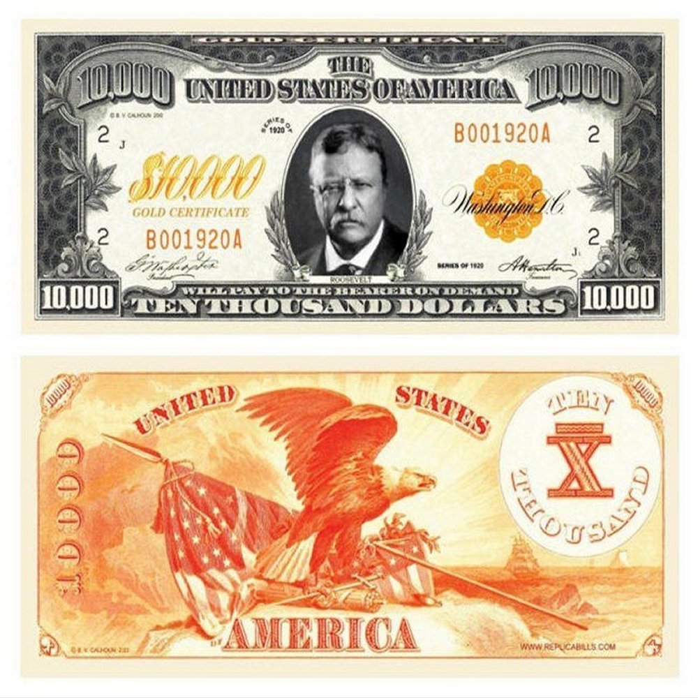 (10) $10,000 Gold Certificate Bills with Bonus Thanks a Million Gift Set