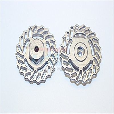 GPM For Traxxas LaTrax Teton & LaTrax SST Upgrade Parts Aluminum Brake Disk +2.5mm Thick - 2Pcs Set Gray Silver