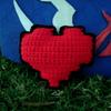 8-Bit Crocheted Red Heart Piece / Legend of Zelda Inspired / Based off of the Original Legend of Zelda NES Heart Graphic view 3