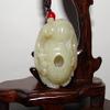 1.6"China Certified Nature Nephrite Hetian Jade Fortune Fish Basket Pendants view 1