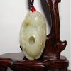 1.6"China Certified Nature Nephrite Hetian Jade Fortune Fish Basket Pendants view 3