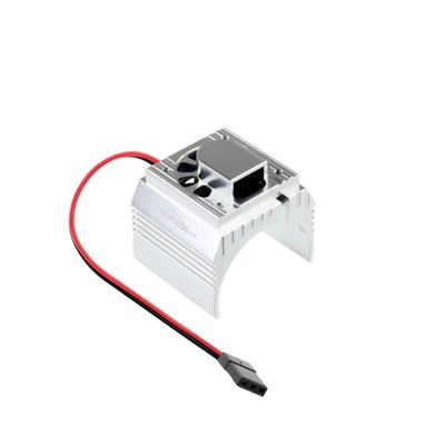 PowerHobby Aluminum Motor Heatsink + Cooling Fan For 1/8 Size Motors Fits : Castle Creations 2200kv + 2650KV Motors, Dynamite, Hpi, Novak, Trinity, Arrma Nero, Kraton, Fazon, Outcast, Tekin (Silver)