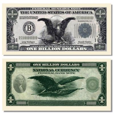 100 Billion Dollar Federal Deserve Notes with Bonus Thanks a Million Gift Card Set