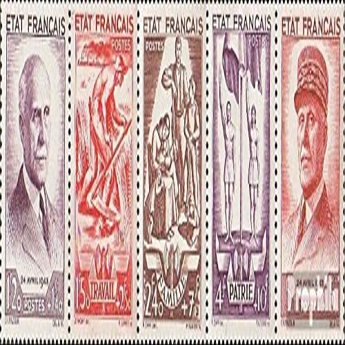 France 589-593 Five Strips (Complete.Issue.) unmounted Mint/Never hinged ** MNH 1943 Marshal Petain (Stamps for Collectors)