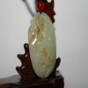 2.1" China Certified Nature Hetian Nephrite Jade Fine Carved Lucky Butterfly and Lotus Pendant view 2