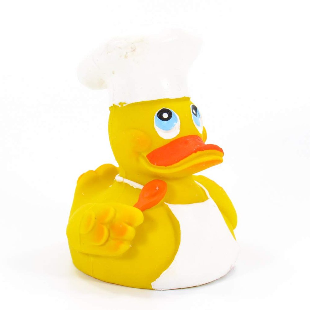 Chef Cook Rubber Duck Bath Toy | All Natural, Organic, Eco Friendly, Squeaker | Lanco Brand | Imported from Barcelona, Spain