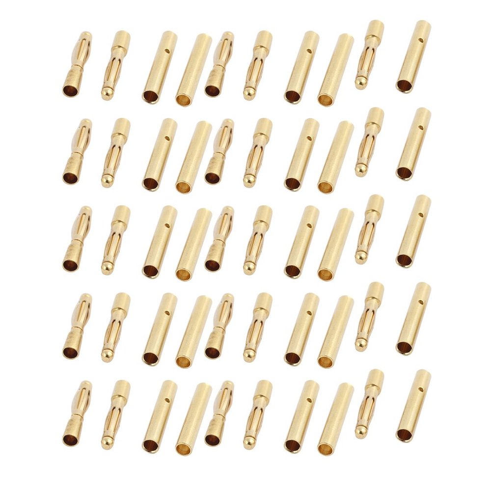 uxcell 25Pairs 2mm Male Female Banana RC Model Charger Connector