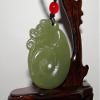 1.9" China Certified Nature Hetian Nephrite Jade Double Carved Dragon Pendants view 2