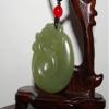 1.9" China Certified Nature Hetian Nephrite Jade Double Carved Dragon Pendants view 3