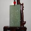 2.4"China Certified Nature Hetian Nephrite Jade Lucky Dragon and Phoenix Pendant view 3