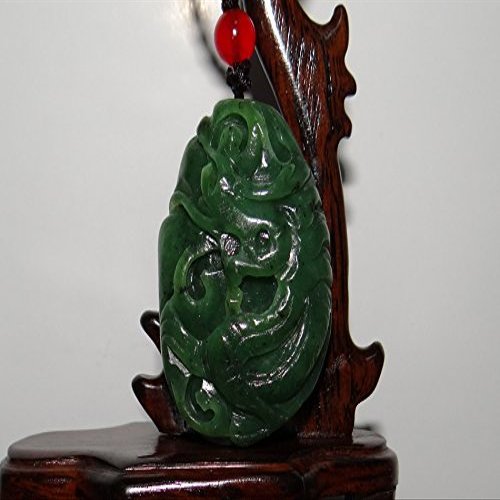 2" China Certified Nature Hetian Nephrite Jade Auspicious Dragon Hand Carved Pendants