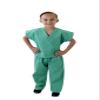 Super Soft Children Scrub Set and Lab Coat Combo Kids Doctor Dress up (7, Surgical Green Set and White Lab Coat) view 3